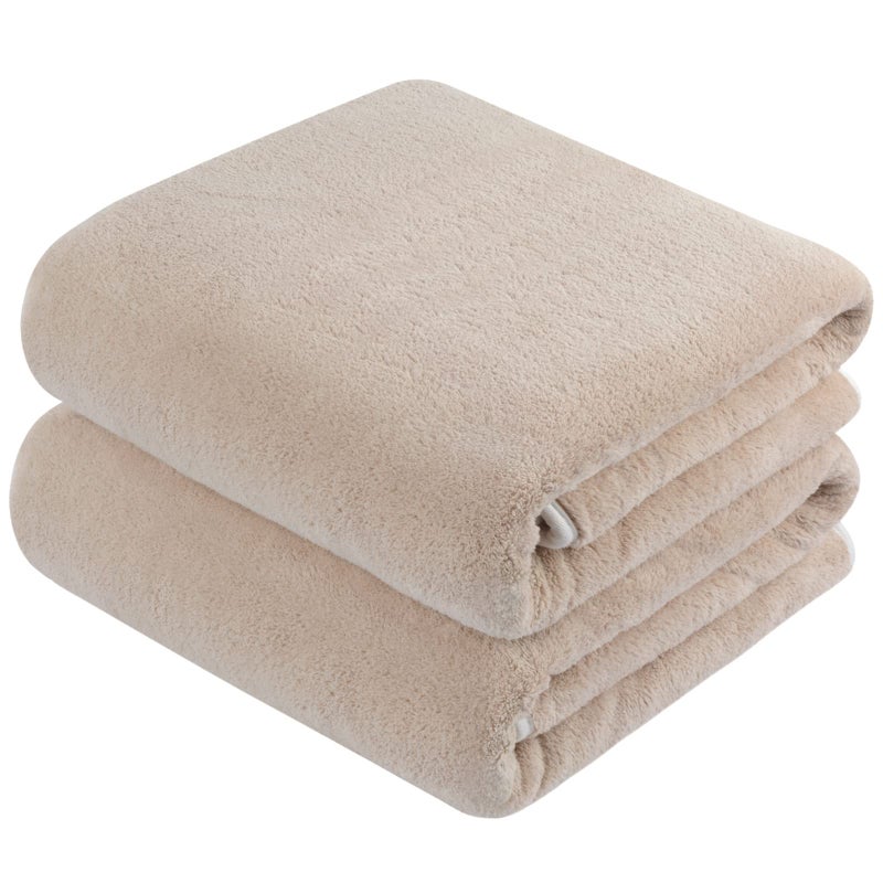 KinHwa Microfiber Bath Towel Large Bathroom Towel Absorbent Shower Towels Soft Bath Towels Large Size for Women Men Ideal for Spa, Swimming, Pool Beige 2 Pack 30inch x 60inch - Image 1